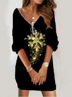 Women‘s Christmas Sweatshirt Dress Winter Dress Short Mini Dress Yellow Gold Red White Black Long Sleeve Cat Santa Claus Elk Zipper Print Fall V Neck Vacation Casual Loose Fit 2022 S M L XL XXL 11 Women‘s Christmas Sweatshirt Dress Winter Dress Short Mini Dress Yellow Gold Red White Black Long Sleeve Cat Santa Claus Elk Zipper Print Fall V Neck Vacation Casual Loose Fit 2022 S M L XL XXL -LIGHTINTHEBOX Shop ycnrzc1664281869072