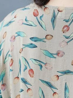 Women's Casual Dress Linen Dress Swing Dress Maxi Long Dress Linen Fashion Modern Outdoor Daily Holiday Crew Neck Print Long Sleeve Fall Winter Autumn 2023 Loose Fit Apricot Flower L XL 2XL -LIGHTINTHEBOX Shop yeqkil1693553176131