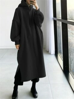 Women's Casual Dress Hoodie Dress Long Dress Maxi Dress Active Daily Outdoor Holiday Vacation Hoodie Solid Color Loose Fit ArmyGreen Black Green S M L XL XXL 13 Women's Casual Dress Hoodie Dress Long Dress Maxi Dress Active Daily Outdoor Holiday Vacation Hoodie Solid Color Loose Fit ArmyGreen Black Green S M L XL XXL -LIGHTINTHEBOX Shop yggtmx1695027793308