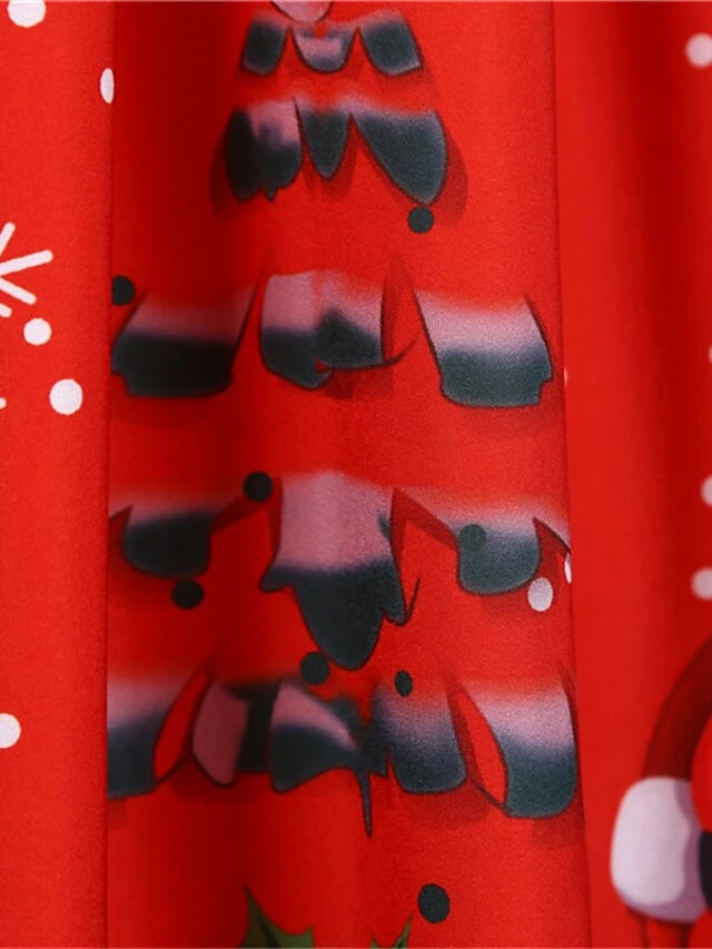 Women's Christmas Knee Length Dress Purple Black Red Navy Blue Light Blue Sleeveless Print Bow Print Fall Winter V Neck Casual Vintage2021 S M L XL XXL 13 Women's Christmas Knee Length Dress Purple Black Red Navy Blue Light Blue Sleeveless Print Bow Print Fall Winter V Neck Casual Vintage2021 S M L XL XXL - Image 11