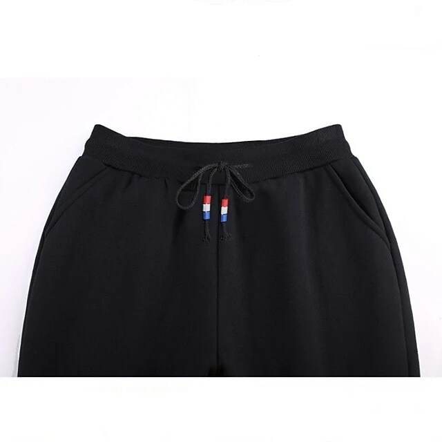 Women's Pants Trousers Drawstring Solid Color Basic Thick Winter Black 5 Women's Pants Trousers Drawstring Solid Color Basic Thick Winter Black - Image 3