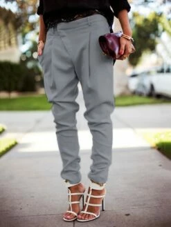 Women's Cargo Pants Joggers Pants Trousers Full Length Pocket Drop Crotch Mid Waist Simple Basic Work Office / Career Black White S M Spring &Fall -LIGHTINTHEBOX Shop yhxqch1665037425743