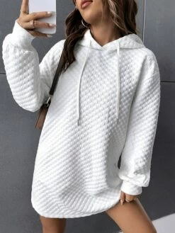 Women's Casual Dress Hoodie Dress Mini Dress Active Fashion Outdoor Sport Going Out Hoodie Pure Color Solid Color Loose Fit White S M L XL XXL -LIGHTINTHEBOX Shop yhzhgk1694427876735