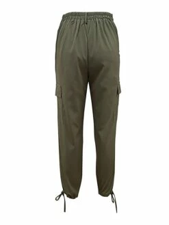 Women's Cargo Pants Full Length Cotton Micro-elastic Mid Waist Fashion Streetwear Outdoor Street ArmyGreen S M Fall Winter -LIGHTINTHEBOX Shop yjqxgl1692182849683