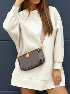 Women's Casual Dress Sweatshirt Dress Winter Dress Mini Dress Patchwork Outdoor Street Daily Active Fashion Crew Neck Long Sleeve 2023 Loose Fit Black White Green Color S M L XL XXL Size