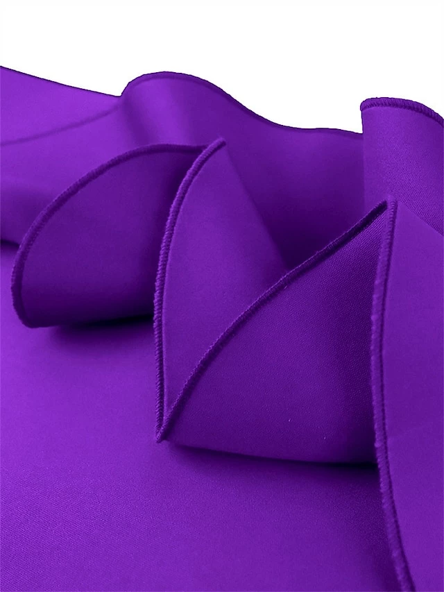 Women's Party Dress Cocktail Dress Bodycon Midi Dress Purple Short Sleeve Pure Color Ruffle Spring Fall Winter Off Shoulder Fashion Birthday Wedding Guest Vacation 2023 S M L XL XXL 3XL 4XL 6 Women's Party Dress Cocktail Dress Bodycon Midi Dress Purple Short Sleeve Pure Color Ruffle Spring Fall Winter Off Shoulder Fashion Birthday Wedding Guest Vacation 2023 S M L XL XXL 3XL 4XL - Image 4