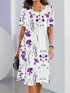 Women's Casual Dress Summer Dress Print Dress Floral Print Crew Neck Mini Dress Fashion Streetwear Outdoor Daily Short Sleeve Regular Fit Yellow Red Royal Blue Summer Spring S M L XL XXL -LIGHTINTHEBOX Shop ykxgin1686305430094