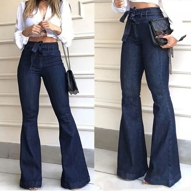 Women's Jeans Bootcut Pants Trousers Denim Micro-elastic Classic Modern Street Daily Black Blue S M Spring &Fall 8 Women's Jeans Bootcut Pants Trousers Denim Micro-elastic Classic Modern Street Daily Black Blue S M Spring &Fall - Image 6