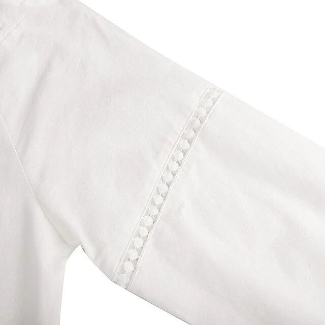 Women's Casual Dress Midi Dress White Red Dark Blue 3/4 Length Sleeve Pure Color Ruched Summer Spring V Neck Casual Loose Fit 2023 S M L XL XXL 5 Women's Casual Dress Midi Dress White Red Dark Blue 3/4 Length Sleeve Pure Color Ruched Summer Spring V Neck Casual Loose Fit 2023 S M L XL XXL - Image 3