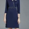 Women's Work Dress Sheath Dress Semi Formal Dress Fashion Office Daily Workfashion Mini Dress Patchwork Zipper V Neck 3/4 Length Sleeve Plain Regular Fit Navy Blue Fall Winter S M L XL XXL 2 Women's Work Dress Sheath Dress Semi Formal Dress Fashion Office Daily Workfashion Mini Dress Patchwork Zipper V Neck 3/4 Length Sleeve Plain Regular Fit Navy Blue Fall Winter S M L XL XXL -LIGHTINTHEBOX Shop ynqaqn1695030984414