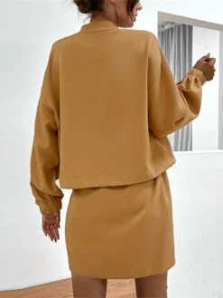 Women's Two Piece Dress Set Casual Dress Skirt Set Outdoor Daily Streetwear Modern Pocket Mini Dress Stand Collar Long Sleeve Plain Loose Fit Khaki Fall Winter S M L XL 9 Women's Two Piece Dress Set Casual Dress Skirt Set Outdoor Daily Streetwear Modern Pocket Mini Dress Stand Collar Long Sleeve Plain Loose Fit Khaki Fall Winter S M L XL -LIGHTINTHEBOX Shop yqkfts1693540422621
