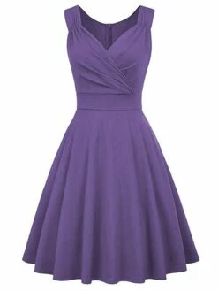 Women‘s Christmas Party Dress Swing Dress Green Dress Midi Dress Black White Wine Sleeveless Pure Color Ruched Summer Spring Fall V Neck Party Party Wedding Guest 2022 S M L XL XXL -LIGHTINTHEBOX Shop yqxmyh1635432108765