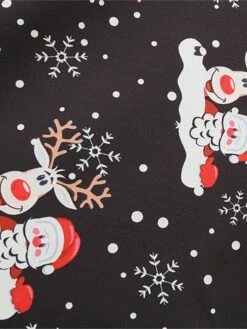 Women's Christmas Vintage Dress Midi Dress Black And White Green Black Long Sleeve Santa Claus Bow Winter Fall Autumn Square Neck Stylish Christmas Vacation 2022 S M L XL XXL 3XL -LIGHTINTHEBOX Shop yrcqky1667637304784