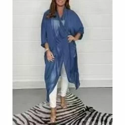 Women's Shirt Shrugs Light Blue Black Navy Blue Plain Pocket Long Sleeve Casual Basic V Neck Regular Fit Spring Fall -LIGHTINTHEBOX Shop ysrxhj1688639995372