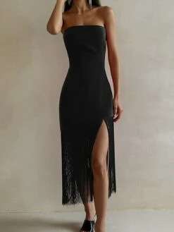 Women's Fringe Dress Bodycon Midi Dress White Black Sleeveless Pure Color Backless Tassel Fringe Spring Summer Strapless Stylish Elegant Sexy Slim 2022 S M L / Party Dress 18 Women's Fringe Dress Bodycon Midi Dress White Black Sleeveless Pure Color Backless Tassel Fringe Spring Summer Strapless Stylish Elegant Sexy Slim 2022 S M L / Party Dress -LIGHTINTHEBOX Shop ystgtx1655372869973