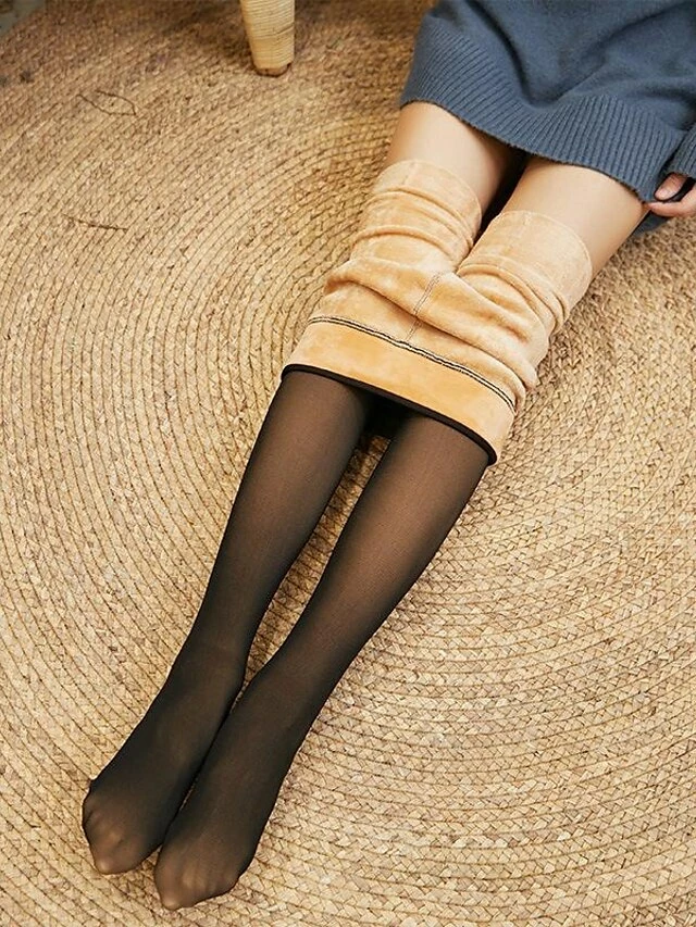 Women's Tights Pantyhose Fleece Lined Fall & Winter Tights Thermal Warm Stretchy Fashion Casual Daily Nude Pure Black Grey-Toeless Thin Thick Thicken 6 Women's Tights Pantyhose Fleece Lined Fall & Winter Tights Thermal Warm Stretchy Fashion Casual Daily Nude Pure Black Grey-Toeless Thin Thick Thicken - Image 4
