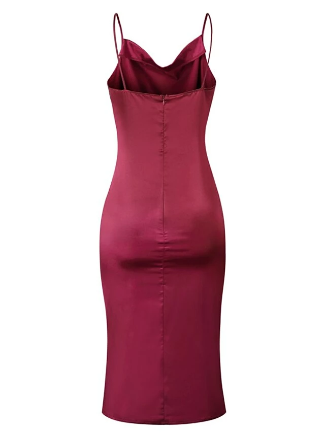 Women's Party Dress Satin Dress Emerald Green Dress Midi Dress Black Wine Gold Sleeveless Pure Color Backless Summer Spring Spaghetti Strap Stylish 2023 S M L XL 22 Women's Party Dress Satin Dress Emerald Green Dress Midi Dress Black Wine Gold Sleeveless Pure Color Backless Summer Spring Spaghetti Strap Stylish 2023 S M L XL - Image 20