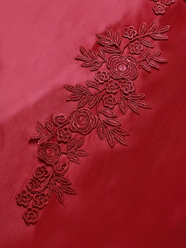 Women's Prom Dress Party Dress Lace Dress Long Dress Maxi Dress Red 3/4 Length Sleeve Pure Color Lace Spring Fall Winter Crew Neck Fashion Party Winter Dress Birthday 2023 S M L XL XXL 12 Women's Prom Dress Party Dress Lace Dress Long Dress Maxi Dress Red 3/4 Length Sleeve Pure Color Lace Spring Fall Winter Crew Neck Fashion Party Winter Dress Birthday 2023 S M L XL XXL - Image 10