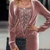 Women's Casual Dress Velvet Dress Mini Dress Warm Fashion Outdoor Holiday Vacation Crew Neck Pure Color Pure Color Regular Fit Pink S M L XL XXL -LIGHTINTHEBOX Shop yvohpf1696756900149
