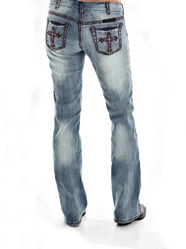 Women‘s Low Rise Jeans Pants Trousers Full Length Denim Micro-elastic Mid Waist Basic Halloween Daily Blue S M Spring, Fall, Winter, Summer 4 Women‘s Low Rise Jeans Pants Trousers Full Length Denim Micro-elastic Mid Waist Basic Halloween Daily Blue S M Spring, Fall, Winter, Summer - Image 2