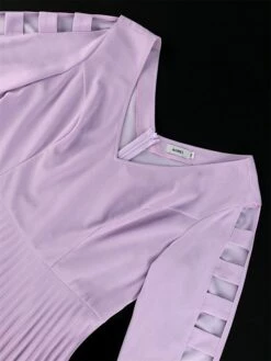 Women's Plus Size Curve Party Dress Work Dress Swing Dress Plain Midi Dress Long Sleeve Pleated Cut Out V Neck Fashion Party Purple Fall Winter XL XXL 3XL 4XL -LIGHTINTHEBOX Shop zcswch1694165775534