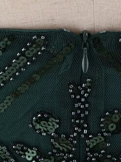 Women's Retro 1920s Sequin Dress Mini Dress Party Halloween Sequins Patchwork Floral Halter Neck Sleeveless Regular Fit Spring Fall 2023 Black Green S M L XL -LIGHTINTHEBOX Shop zdwvxy1693212159183