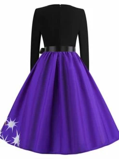 Women's Christmas Swing DressKnee Length Dress Green Blue Purple Red Long Sleeve Print Snowflake Bow Print Fall Winter Crew Neck Stylish 2022 S M L XL 2XL -LIGHTINTHEBOX Shop zerblq1658813908463