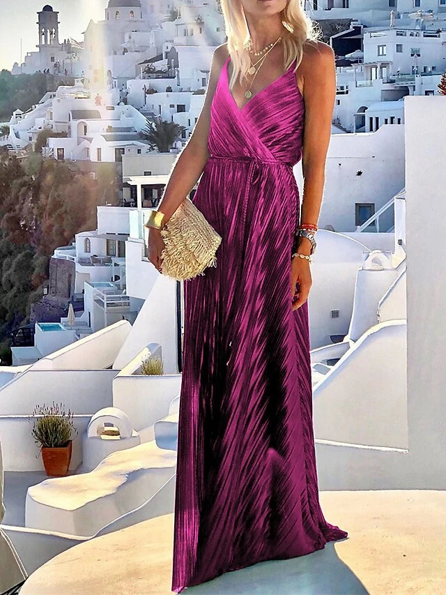 Women's Long Dress Maxi Dress Party Dress Casual Dress Swing Dress Plain Fashion Casual Outdoor Daily Holiday Ruched Sleeveless Strap Dress Loose Fit Dark Green Purple Dark Blue Spring S M L XL 8 Women's Long Dress Maxi Dress Party Dress Casual Dress Swing Dress Plain Fashion Casual Outdoor Daily Holiday Ruched Sleeveless Strap Dress Loose Fit Dark Green Purple Dark Blue Spring S M L XL - Image 6