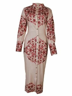 Women's Shirt Dress Casual Dress Bodycon Midi Dress Outdoor Office Daily Polyester Fashion Romantic Stand Collar Button Print Long Sleeve Summer Spring Fall 2023 Slim Blue Khaki Floral S M L XL 2XL -LIGHTINTHEBOX Shop zfcjrg1689227636188