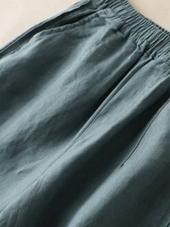 Women's Wide Leg Pants Trousers Baggy Full Length Cotton Pocket Baggy Micro-elastic High Waist Fashion Streetwear Street Casual Rice White Robin's Egg Blue M L Summer Spring -LIGHTINTHEBOX Shop zgnhdr1688718372575