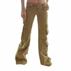 Women‘s Cargo Parachute pants TrousersTrousers Full Length Cotton Baggy Micro-elastic Low Waist Fashion Casual Office Daily Black Green S M Autumn / Fall -LIGHTINTHEBOX Shop zgxqjn1644995799747