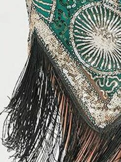 Women's Retro 1920s Fringe Dress Midi Dress Party Halloween Sequins Tassel Fringe Geometric V Neck Sleeveless Regular Fit Spring Fall 2023 Black Red XS S M L -LIGHTINTHEBOX Shop zhwdhe1692947263123