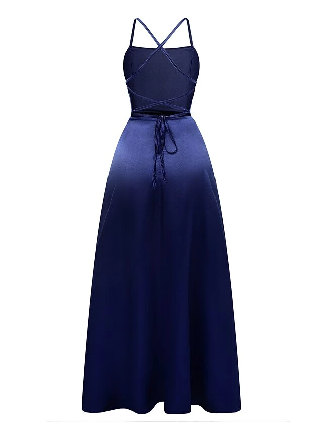 Women‘s Prom Party Dress Satin Dress Swing Dress Long Dress Maxi Dress Black Blue Dark Green Pure Color Backless Fall Spring Spaghetti Romantic Winter Dress Daily Evening Party 2023 9 Women‘s Prom Party Dress Satin Dress Swing Dress Long Dress Maxi Dress Black Blue Dark Green Pure Color Backless Fall Spring Spaghetti Romantic Winter Dress Daily Evening Party 2023 - Image 7