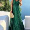 Women's Long Dress Maxi Dress Party Dress Casual Dress Swing Dress Plain Fashion Casual Outdoor Daily Holiday Ruched Sleeveless Strap Dress Loose Fit Dark Green Purple Dark Blue Spring S M L XL