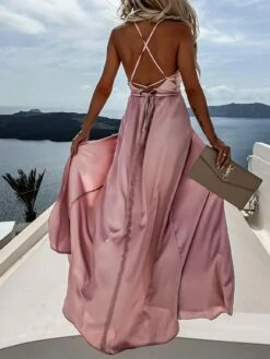 Women's Prom Dress Party Dress Satin Dress Pink Dress Long Dress Maxi Dress Fuchsia Khaki Sleeveless Pure Color Backless Summer Spring Fall Spaghetti Strap Fashion Birthday Evening Wedding Guest 2023 -LIGHTINTHEBOX Shop zjxpvh1663237141041