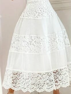 Women's Party Dress Lace Dress A Line Dress Long Dress Maxi Dress White Half Sleeve Pure Color Lace Spring Fall Autumn Off Shoulder Modern 2023 S M L XL XXL -LIGHTINTHEBOX Shop zksugh1646129726991