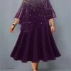 Women's Plus Size Curve Party Dress Cocktail Dress Swing Dress Gradient Midi Dress 3/4 Length Sleeve Layered Print Crew Neck Fashion Party Purple Fall Winter L XL XXL 3XL 4XL 1 Women's Plus Size Curve Party Dress Cocktail Dress Swing Dress Gradient Midi Dress 3/4 Length Sleeve Layered Print Crew Neck Fashion Party Purple Fall Winter L XL XXL 3XL 4XL -LIGHTINTHEBOX Shop zldrcw1693882533158