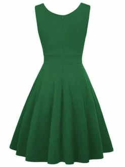 Women‘s Christmas Party Dress Swing Dress Green Dress Midi Dress Black White Wine Sleeveless Pure Color Ruched Summer Spring Fall V Neck Party Party Wedding Guest 2022 S M L XL XXL -LIGHTINTHEBOX Shop zoblwa1635432108521