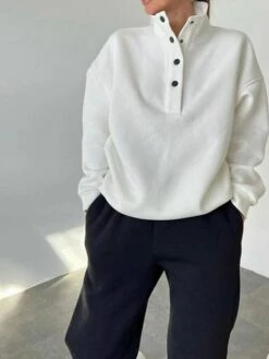 Women's Hoodies & Sweatshirts Tracksuit Pants Sets White Khaki Gray Plain Long Sleeve Outdoor Sports Outdoor Active Daily Stand Collar Regular Fit Fall & Winter -LIGHTINTHEBOX Shop zohjca1691064072468