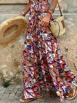 Women's Long Dress Maxi Dress Casual Dress Summer Dress Boho Dress Floral Bohemian Casual Daily Holiday Going Out Print Sleeveless V Neck Dress Regular Fit Blue Summer Spring S M L XL XXL -LIGHTINTHEBOX Shop zoynag1678103971753
