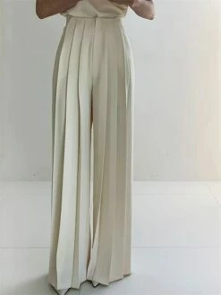 Women's Wide Leg Pants Trousers Full Length Fashion Streetwear Work Street Black White S M Fall Winter -LIGHTINTHEBOX Shop zozzth1695188771103