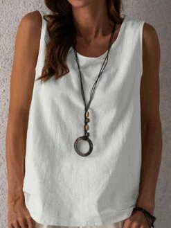 Women's Tank Top Cotton Black White Plain Sleeveless Casual Basic Round Neck Regular Fit 10 Women's Tank Top Cotton Black White Plain Sleeveless Casual Basic Round Neck Regular Fit -LIGHTINTHEBOX Shop zpniqs1689057845854