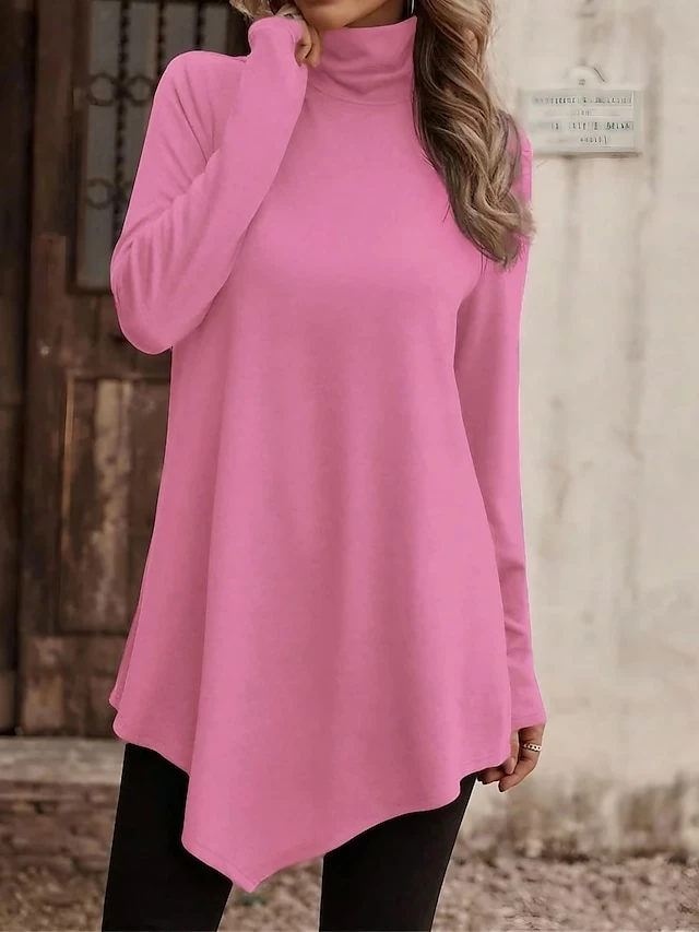 Women's Casual Dress Sweatshirt Dress Plain Dress Mini Dress Patchwork Daily Vacation Going Out Active Fashion Turtleneck Long Sleeve 2023 Loose Fit Black White Pink Color S M L XL XXL Size 3 Women's Casual Dress Sweatshirt Dress Plain Dress Mini Dress Patchwork Daily Vacation Going Out Active Fashion Turtleneck Long Sleeve 2023 Loose Fit Black White Pink Color S M L XL XXL Size