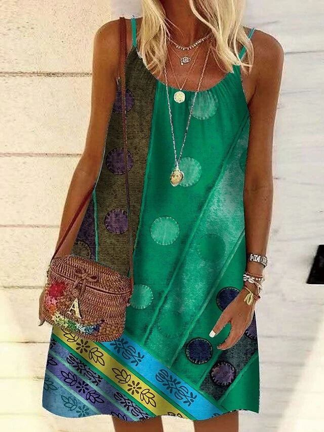 Women's Shift Dress Midi Dress Vintage Purple Vintage Green Vintage Gray Sleeveless Print Print Summer Spring Crew Neck Casual Daily 2023 S M L XL XXL 3XL 4XL 5XL 8 Women's Shift Dress Midi Dress Vintage Purple Vintage Green Vintage Gray Sleeveless Print Print Summer Spring Crew Neck Casual Daily 2023 S M L XL XXL 3XL 4XL 5XL - Image 6