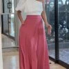 Women's Two Piece Dress Set Casual Dress Skirt Set Outdoor Date Fashion Streetwear Pocket Long Dress Maxi Dress One Shoulder Half Sleeve Plain Regular Fit Pink Summer Spring S M L XL XXL -LIGHTINTHEBOX Shop zssdbh1691129385135