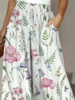 Women's Wide Leg Pants Trousers Baggy Full Length Pocket Baggy Micro-elastic Casual Vacation Casual Daily Pink Green S M