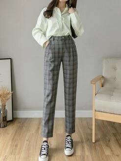Women's Dress Pants Cropped Pants Ankle-Length Cotton Print Micro-elastic High Waist Fashion Streetwear Formal Work Grey Coffee S M Fall Winter 26 Women's Dress Pants Cropped Pants Ankle-Length Cotton Print Micro-elastic High Waist Fashion Streetwear Formal Work Grey Coffee S M Fall Winter -LIGHTINTHEBOX Shop zwjefo1693983753992