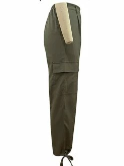 Women's Cargo Pants Full Length Cotton Micro-elastic Mid Waist Fashion Streetwear Outdoor Street ArmyGreen S M Fall Winter -LIGHTINTHEBOX Shop zxowzf1692182848196