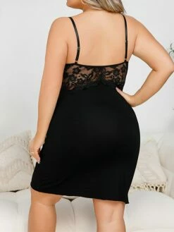 Women's Casual Dress Strap Dress Mini Dress Daily Casual Lace Solid Color Strap Home Lounge Black Wine 2023 Summer Spring XL XXL 3XL 4XL -LIGHTINTHEBOX Shop zxrjtm1692781057246