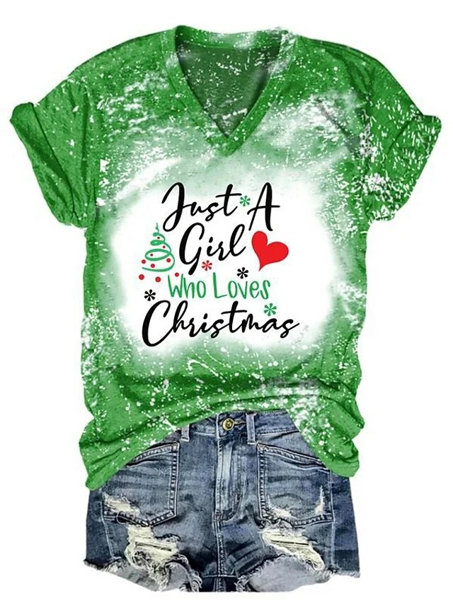 Women‘s Plus Size Christmas Tops T Shirt Tee Letter Print Short Sleeve V Neck Casual Daily Polyester Winter Fall Green Black / Weekend 6 Women‘s Plus Size Christmas Tops T Shirt Tee Letter Print Short Sleeve V Neck Casual Daily Polyester Winter Fall Green Black / Weekend - Image 4